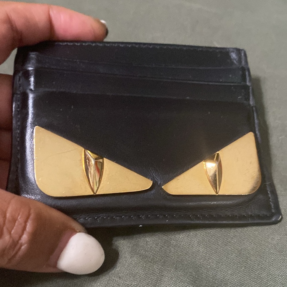 Fendi Black and Gold Card Holder